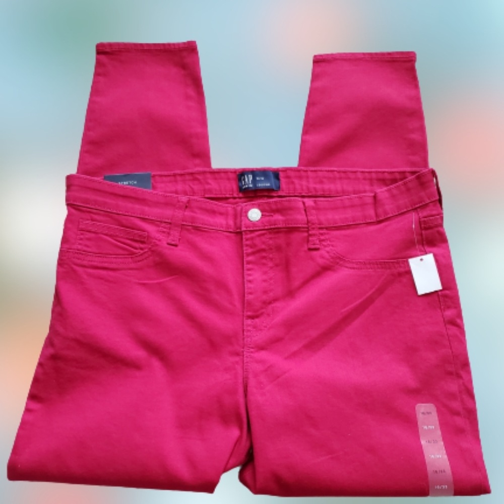 Gap skinny mid rise crop legging jeans, 38", pink - Picture 3 of 10